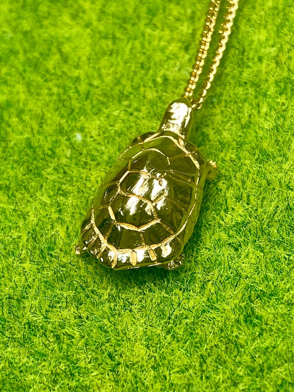 亀さんペンダントネックレス　k18メッキ | 3枚目